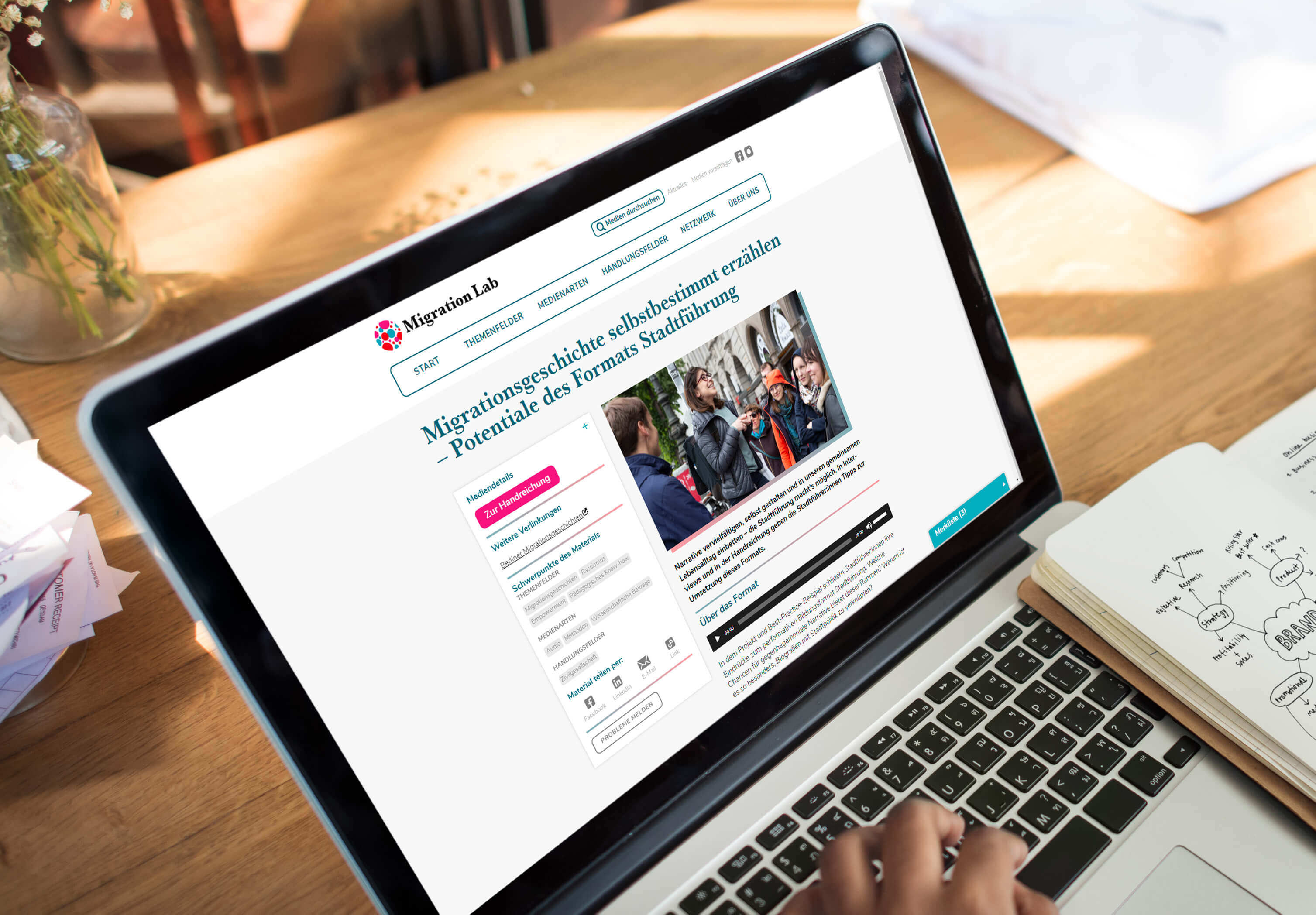 Vorschau-Bild: Webdesign einer Medienplattform zur Migrationsgesellschaft – Migration Lab Germany
